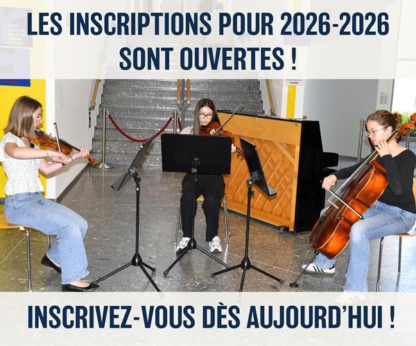 Les inscriptions pour 2025-2026 sont ouvertes